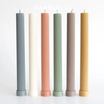 CANDLE.LAB | 平頭細齒圓柱形柱蠟PC模具透明硬質塑膠蠟燭模具
