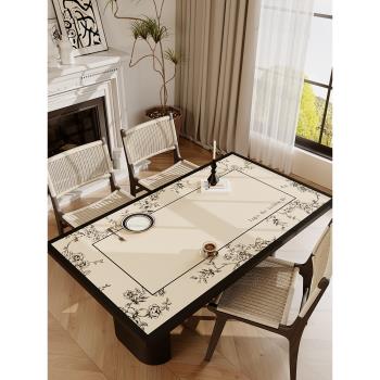中式復古風皮革桌布防油防水免洗防燙餐桌墊茶幾桌布臺布桌面墊子