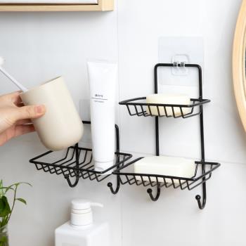 浴室洗澡間墻壁鐵藝收納肥皂架