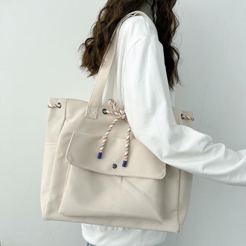 2023流行帆布包包通勤大包書包女學生上課電腦包單肩托特包補課袋