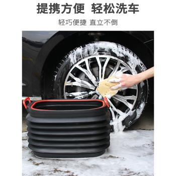 車載折疊垃圾桶車用置物箱轎車內後備箱收納神器汽車裝飾用品大全