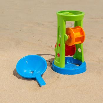 Hape沙灘轉輪沙漏套小孩玩沙子工具兒童挖沙鏟子寶寶玩具1-3周歲2