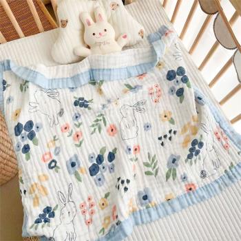 寶寶外出小毯子薄款夏季嬰兒紗布純棉毛巾被子推車蓋毯午睡夏涼被