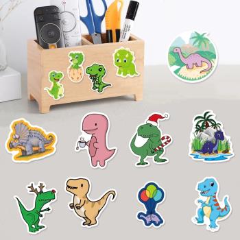 50張卡通恐龍貼紙可愛line表情貼兒童文具水杯筆記本防水裝飾貼畫