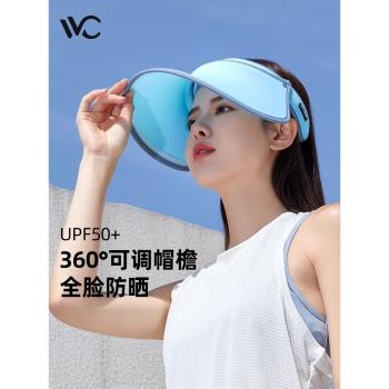 VVC韓國女夏季戶外遮臉防曬帽