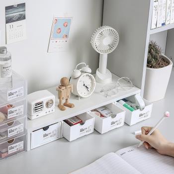 桌面收納盒抽屜式可疊加儲物盒透明塑膠雜物文具盒化妝品整理盒