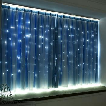 2022ins網紅公主風雙層鏤空星星兒童房飄窗臥室成品遮光窗簾布
