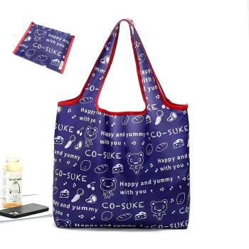 出口日本可愛卡通可折疊大容量購物袋環保袋手提單肩超市買菜袋子