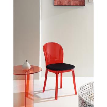 北歐亞克力椅子家用透明餐椅網紅ins風餐廳創意設計師靠背書桌椅