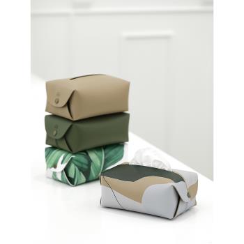 ins風皮質紙巾盒 高檔車載抽紙盒 北歐輕奢紙巾抽廁所客廳紙抽袋