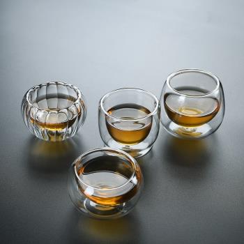祥晟雙層耐熱透明玻璃茶杯水晶杯子家用西施茶壺蓋碗茶洗茶漏茶道