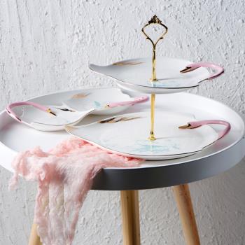 水果盤客廳創意三層蛋糕架盤干果盤下午茶點心架雙層點心盤甜品盤