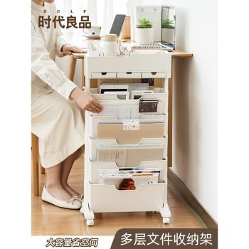 辦公室桌邊置物架檔案架工位收納神器檔案收納架桌面下文具收納盒