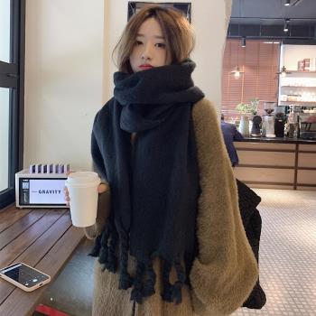 韓版軟乎乎女秋冬季加厚兩用圍巾