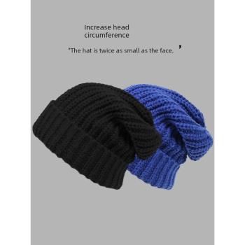 顯白克萊因藍色冬季女針織帽子