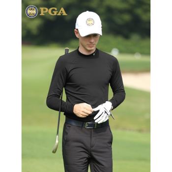 美國PGA 高爾夫服裝秋冬男士加絨打底衫長袖T恤golf男裝運動球服