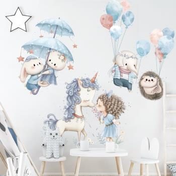 動物氣球天空大象兒童房間卡通