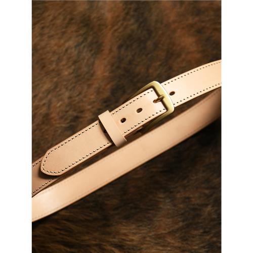 手工原色植鞣皮腰帶男士休閑青年工裝褲頭層純牛皮皮帶真皮純銅扣