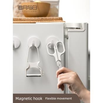 磁吸掛鉤磁鐵衛生間冰箱免打孔吸鐵石強力廚房無痕磁力粘鉤冰箱貼
