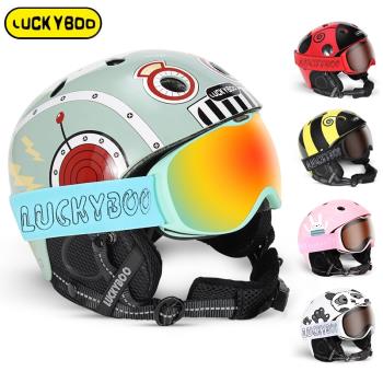 Luckyboo滑雪頭盔兒童輕質雙單板頭盔滑雪運動護具裝備安全雪盔
