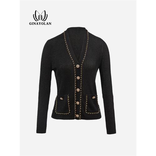 GINAYOLAN/瑾顏【設計師系列】春秋款時尚氣質開衫女士上衣襯衫