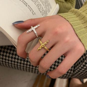 十字架復古金屬ins女生飾品戒指