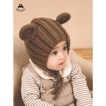 韓國可愛保暖男女童毛線嬰兒帽子