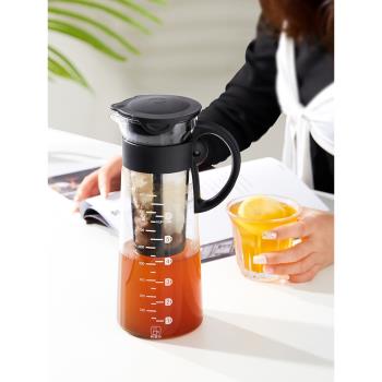 koonan咖啡冷萃壺家用耐熱玻璃冷泡壺帶過濾網小型冷熱兩用萃茶壺