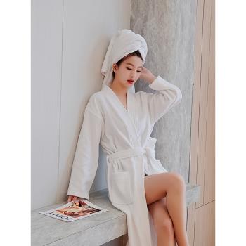 五星級女白色純棉性感酒店浴袍