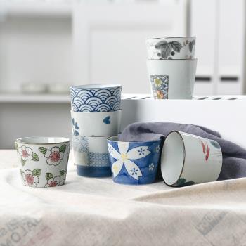 日式田園和風陶瓷茶杯茶具櫻花杯子喝水水杯家用套裝手繪釉下彩小