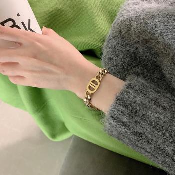 ins歐美字母鈦鋼女嘻哈手鏈