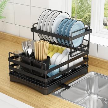廚房碗碟瀝水架臺面水槽置物架水池家用放碗盤筷餐具濾水籃收納盒