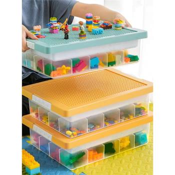 愚生樂高積木收納盒兒童玩具小顆粒整理盒拼裝零件分格分類儲物盒