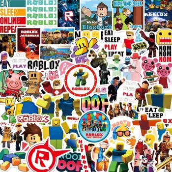 100張Roblox水杯貼紙無痕防水卡通羅布樂思遊戲塗鴉筆記本行李箱電腦平板吉他手賬文具US我的世界手機裝飾貼