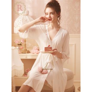 RoseTree女春夏季蕾絲帶胸墊睡衣