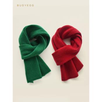 紅綠羊毛針織新年圣誕禮物圍巾