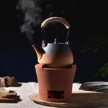 日式迷你小陶爐溫茶爐網紅老式小紅泥爐炭爐炭燒酒精明火煮茶爐器