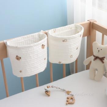 ins風韓國兒童房全棉嬰兒床掛包寶寶新生嬰兒尿片衣物用品收納袋