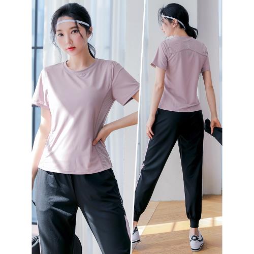 運動套裝女秋冬季新款高級感透氣瑜伽服速干衣專業健身房晨跑步服