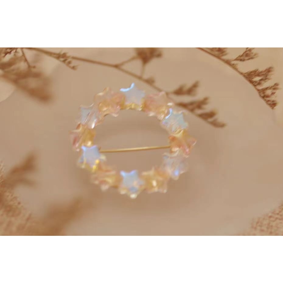 閨蜜星星好運胸針禮物森系甜美文藝小眾設計別針衣服百搭圓形配飾|胸針|ETMall東森購物網