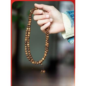 翠紅蓮達拉干天然老料沉香佛珠手串男女108顆鼓珠桶珠手鏈蘋果珠|沉香