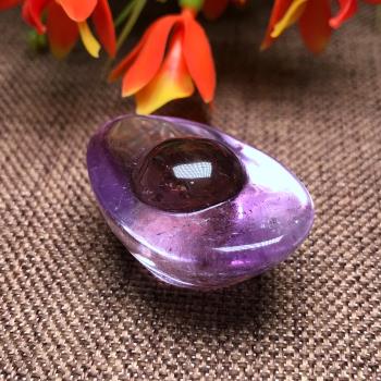 天然紫水晶原石雕刻元寶擺件紫晶紫黃晶桌面擺飾七星陣配件ZBP-00