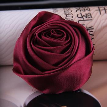 韓國布藝玫瑰胸花銀行酒店珠寶職業女裝配飾工裝胸針高檔西裝別針