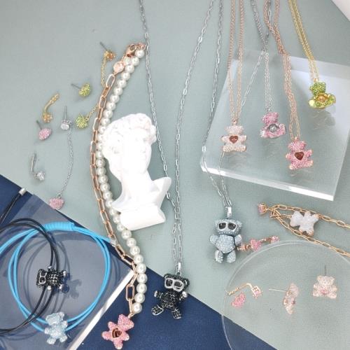 Teddy泰迪熊項鏈女高級設計感小眾毛衣鏈2022年新款手鏈女