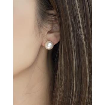 925銀針仿珍珠耳飾ins風飾品小眾簡約高級感時尚氣質耳釘耳環女士