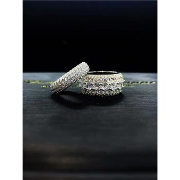 Mr.Blingggggg歐美嘻哈珠寶 S925純銀全滿鉆指環密集鑲嵌說唱戒指