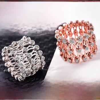 S925純銀伸縮魔戒戒指情侶手環一款兩戴可變形折疊手鐲情人節禮物