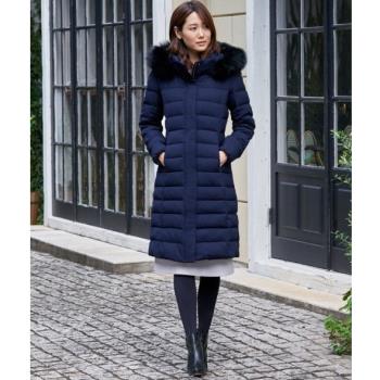 日本原單高端anayi修身純羊毛呢羽絨服過膝冬季長款女裝外套法式