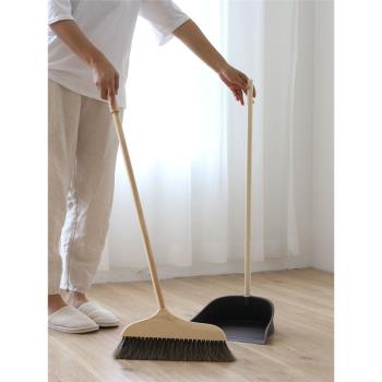 日本進口MUJIE馬鬃毛掃把套裝家用掃帚簸箕組合木地板軟毛單個掃