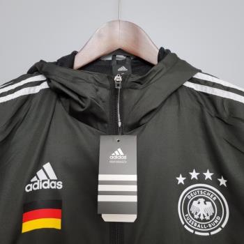 德國國家隊賽前熱身長袖球衣沖鋒衣薄款連帽訓練服風衣足球服外套